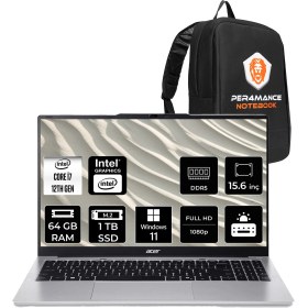 Resim Acer Aspire Lite Intel Core I7 12650H 64GB 1tb SSD 15.6" Fhd Windows 11 Home Taşınabilir Bilgisayar & Per4 Çanta NXJ7LEY001P333 