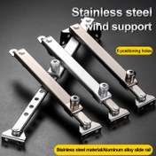 Resim NEWSHARK Yüksek Dayanımla Paslanmaz Çelik Pencere Kısma Aparat - Model 04, 6 Sabitleme Yuvalı, Şeffaf Tip Rüzgar Dirençli Destek ve Gelişmiş Emniyet Kilidi, Aluminyom Kapılar & Camlar i̇çin | Elektrokaplama Parlak Cila, İç ile Dış Mimari Uygunluğu 