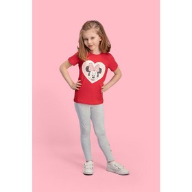 Resim Mickey & Minnie Mouse Lisanslı Kırmızı Kız Çocuk Pijama Takımı 