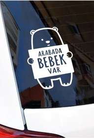 Resim hediyenebak Arabada Bebek Var Araç, Araba, Oto, Motorsiklet, Kask, Laptop, Cam Sticker 16x12 Cm 