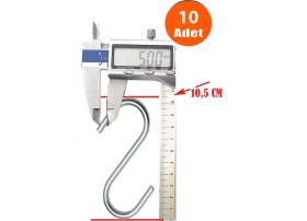 Resim Etsylight, 10,5 cm Büyük Ve Kalın Metal S Kanca 5 mm Kalınlıkta 10 Adet 