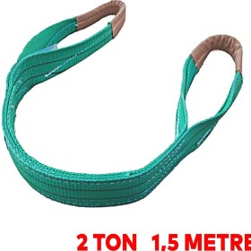 Resim Badem10 Sapan Polyester Spanzet 2 Ton 1.5 Metre Turkuaz Sağlam Yük Kaldırma Taşıma Indirme Halat 