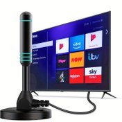Resim Rakuten 2024 Model TV Anteni, USB Güçlü İç Mekan Dijital HD Anteni, Akıllı ve Yaşlı TV'ler için, 4K 1080p Uyumlu, Ücretsiz Yerel Kanallar, Pil Gerektirmez, Radyo Sinyal Alıcısı 