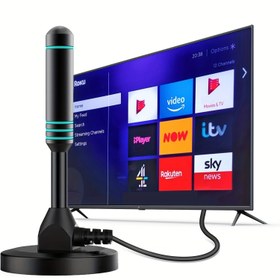 Resim Rakuten 2024 Model TV Anteni, USB Güçlü İç Mekan Dijital HD Anteni, Akıllı ve Yaşlı TV'ler için, 4K 1080p Uyumlu, Ücretsiz Yerel Kanallar, Pil Gerektirmez, Radyo Sinyal Alıcısı 