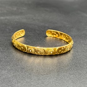 Resim Kadınlar için Şık 18K Altın Kaplama Açık Bileklik - Yıldız, Ay ve Güneş Tasarımı ile Parlayan Rhinestones, Paslanmaz Çelik, Günlük Kullanım veya Hediye için Mükemmel, Bileklik Aksesuarları 