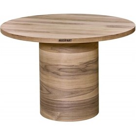 Resim Masifart Anima 120 Lik Ceviz Geniş Silindir Masa Cilasız Ham Ham 