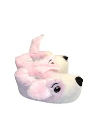 Resim Akınalbella H022 Çocuk Hayvan Figürlü Peluşlu Terlik Pudra 
