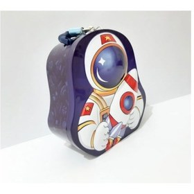 Resim Astronot Desenli Metal Kilitli Kumbara 