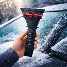 Resim Multi Trendy Araç Buz Kazıyıcı – Siyah Oto Araba Camı Kar ve Buz Temizleyici Kaydırmaz Tutma Saplı Cam Buz Kazıyıcı 