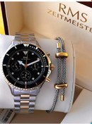 Resim Rms Romanson 2 Yıl Garantili Çelik Kordon Çelik Kasa 5 Atm Suya Dayanıklı Erkek Kol Saati Ag1503.04 Gümüş - Sarı 