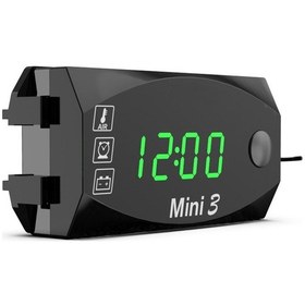 Resim Gerilim Saat Ve Sıcaklık 3'ü 1 Arada Led Elektronik Metre Büyük Ekran Dijital Ekran Su Geçirmez Ve Toz Geçirmez Voltmetre Yeşil Işık Yeşil 