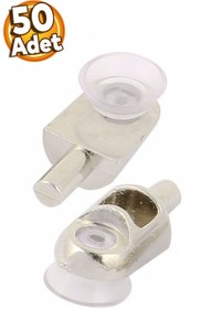 Resim Badem10 Raf Pimi Vantuzlu Cam Ahşap Metal Raf Tutucu Çivisi Mobilya Dolap Pimi (50 Adet) 