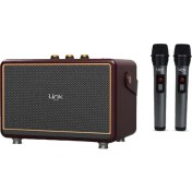 Resim Linktech M407 Premium Retro 2x Mikrofonlu 50W Bluetooth Hoparlör 