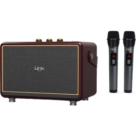 Resim Linktech M407 Premium Retro 2x Mikrofonlu 50W Bluetooth Hoparlör 