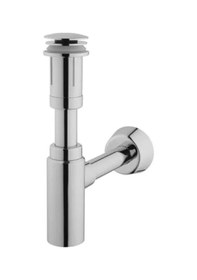 Resim T Tipi Krom Lavabo Sifon Seti - Giriş G 1 1/4 