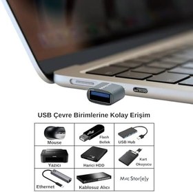 Resim McStorey USB-C USB 3.0 Dönüştürücü | 5Gbps Veri Aktarımı | MacBook, iPad Pro ve USB-C Destekli Cihazlar için Type-C USB Adaptör Gri 