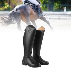 Resim Uzun sürüş botları, Unisex Binicilik Eğitimi Arka Fermuar Ile Günlük Kullanım, Deri Eva, Erkekler Için Kadın Biniciler 