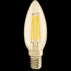 Resim Tek-İş E14 Duy C35 Rustik LED Ampul 4W Filament Mum Ampul 440 Lümen Sıcak Beyaz 