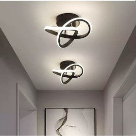 Resim Modern Plafonyer Tavan Led Avize Koyu Kahve 2 Adet Set Ledli Avize Kahverengi 