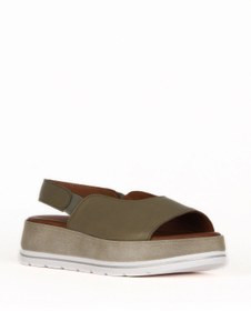 Resim Bueno Shoes Haki Deri Kadın Düz Sandalet 01we3403 