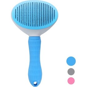 Resim Savex Pet Kedi Tarağı - Otomatik Temizlenen Tuşlu - Mavi 8601 