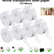 Resim Şeffaf etiket yapım bandı (12*40mm) D110/D101/D30 Etikel Yazıcılar ile uyumlu, okul ev ofis fiyat ve stok takibi için sentez taşlı dekoratif bant 