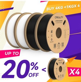 Resim Creality Hyper Pla Filament 1.75mm Siyah Beyaz 4kg 30-600mm/s Yüksek Hızlı Pla 3d Yazıcı Filamenti 4 Adet 1kg Makara Boyutsal Doğruluk +/- 0,02mm Çoğuna Uygun 