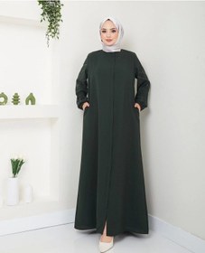 Resim Kol Taş Detaylı Ferace Haki 