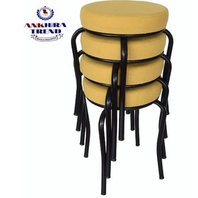 Resim Siyah Ayaklı 4 Adet Mutfak Balkon Taburesi 