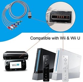 Resim Wii U Multi Out 5RCA 480P HD Ses Video Kablosu 6 Ayaklar için Wii için Bileşen Kablosu 