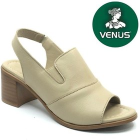 Resim Venüs Ülk Hakiki Deri Comfort Ortopedik Kadın Sandalet Bej 