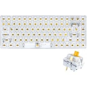 Resim CoverZone Leaven K840 Type-C Kablolu Klavye LED Rgb 104 Tuşlu Şeffaf Tuş Takımı Gökkuşağı Renkler Mekanik Oyuncu Işıklı Klavye Ergonomik Tasarım Bilgisayar Pc Için Gaming Keyboard Kırmızı Switch 