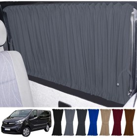 Resim Oto Pandami Opel Vivaro B 2014-2019 Uyumlu Gri Raylı Oto Perde Takımı 