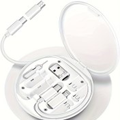 Resim ADEQWAT Çok Amaçlı USB Şarj Adaptörü Kablo Seti: USB C'den Kablolu Adaptör Kutusu ile Çok Yönlü Bağlantı, Erkek Micro/Type C için USB A & Type C Dahil Dönüşüm Seti, Veri Aktarması, Kart Depolama, Tepsi Çıkarma Pini ve Gelişmiş Kullanım İçin Pratik Telefon Tutucu Entegrasyonu İdeal 