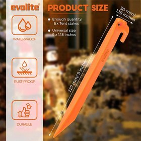 Resim Evolite Arancio ABS Çadır Kazığı -23cm 6 Adet 