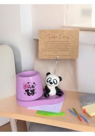 Resim Panda Not - Fotoğraf Tutuculu Kalemlik Saksı Seti Lila 