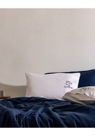 Resim Madame Coco Amour %100 Pamuk Nakışlı 2'li Yastık Kılıfı - Beyaz/lacivert 8684427304778 Çok Renkli 