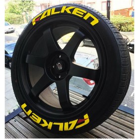 Resim bombtire 3d Lastik Yazısı Sarı Falken 4 Adet 