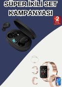 Resim FTA TİCARET Nabız Ölçer Hediye Bileklikli Akıllı Saat ve Dijital Göstergeli Bluetooth Kulaklık Çoklu Şarj Giriş 