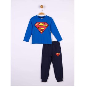 Resim Superman Lisanslı Çocuk Pijama Takım 18491 Saks Mavi|3 Yaş 