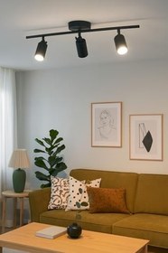 Resim Spoti Modern Tasarım Salon - Mutfak - Banyo Spot Ledli Sıralı Avize (SİYAH, 60 CM, 6500, Kelvin) 