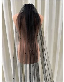 Resim BBA TULLE STORE En 1,5 Cm Boy: 1,5 Metre Incili Gelin Duvağı,gelin Inci Kumaş Beyaz Renk Incili Duvak,tokalı Duvak 