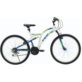 Resim Belderia Tec Master 26 Jant 21 Vites Çift Amortisörlü Dağ Bisikleti 48 Cm Beyaz / Mavi Siyah - Yeşil 
