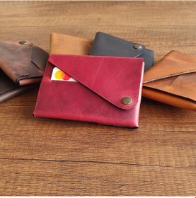 Resim Sumerian Leather Craft Minimalist Deri Cüzdan 