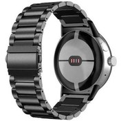 Resim Qyouth Yedek Akıllı Saat Siyah Şık Pixel Paslanmaz Çelik Işıltılı Kayış 41mm Google Bandı 316 