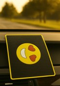 Resim İB GLOBAL Gülen Yüz Emoji Kaymaz Torpido Pedi - Emojili Kaydırmaz Ped - Gülen Yüz Ped 