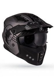 Resim DeadG Helix Colonel Mat Siyah-Antrasit Modüler Kask 