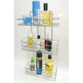 Resim abnturk Metal Banyo Düz Raf Sistemi Garantili Paslanmaz Çelik 3 Katlı Krom Banyo Rafı Şampuanlık 27X11X52CM 