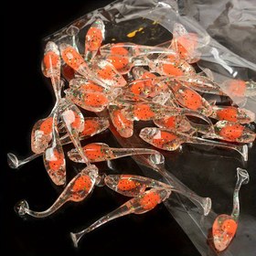 Resim 5cm/1.97inch Luya Kökü Yem Mikro Yem Yumuşak Yem Sandviç Küçük Balık Yüzen Su Kurbağa Yavrusu Yumuşak Solucan Taklit Tatlısu Deniz Balıkçılığı T Kuyruk 