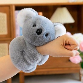 Resim Sevimli Koala Peluş Bileklik - Yumuşak Polyester Gri Hayvan Bilezik, Parti Hediyeleri ve Hediye için Uygun 